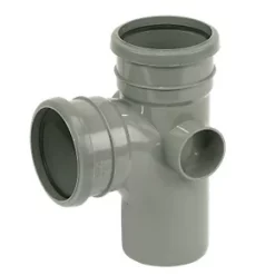 FloPlast Push-Fit 92.5° Double Socket Branch Grey 110mm