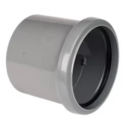 FloPlast Push-Fit/Solvent Weld Single Socket Pipe Coupler Grey 110mm