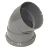 FloPlast Push-Fit/Solvent Weld 135° Double Socket Top Offset Bend Grey 110mm
