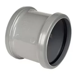 FloPlast Push-Fit Double Socket Pipe Coupler Grey 110mm