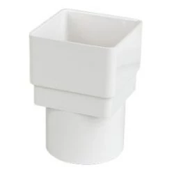 FloPlast Square Line Square to Round Drainage Adaptor White 65mm
