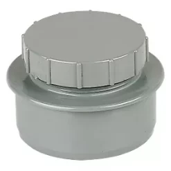 FloPlast Push-Fit Screw-On End Cap Grey 110mm