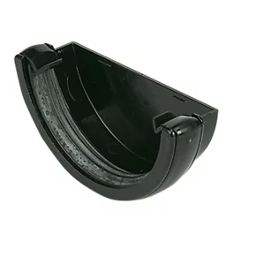 FloPlast Half Round External Stop End Black 112mm
