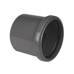FloPlast Push-Fit/Solvent Weld Single Socket Soil Pipe Coupler Anthracite Grey 110mm