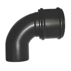 FloPlast Push-Fit 92.5° Single Socket Bend (Socket/Spigot) Black 110mm