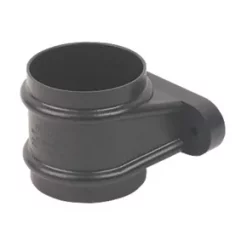 FloPlast Cast Iron Effect Round Pipe Socket Black 68mm