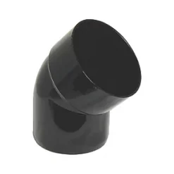 FloPlast Push-Fit 135° Double Socket Bottom Offset Bend Black 110mm