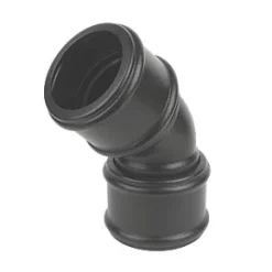 FloPlast Push-Fit/Solvent Weld 135° Double Socket Bend Black 110mm