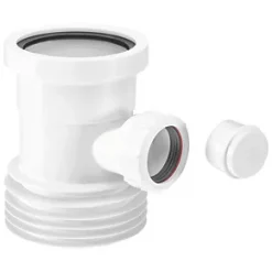 McAlpine Push-Fit 1-Boss Single Socket WC Connector Boss Pipe White 110mm
