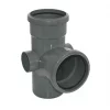 FloPlast Push-Fit 92.5° Double Socket Soil Branch Anthracite Grey 110mm