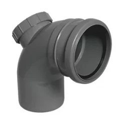 FloPlast Push-Fit -Boss 92.5° Single Socket Access Bend Anthracite Grey 110mm