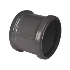 FloPlast Push-Fit Double Socket Soil Pipe Coupler Anthracite Grey 110mm