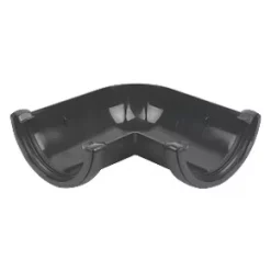 FloPlast Cast Iron Effect 90° Half Round Angle Black 112mm