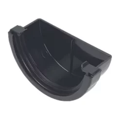 FloPlast Half Round External Stop End Black 76mm