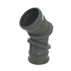 FloPlast Push-Fit 0-90° Double Socket Adjustable Pipe Bend Anthracite Grey 110mm