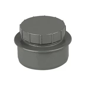 FloPlast Push-Fit Screwed Access Cap Anthracite Grey 110mm
