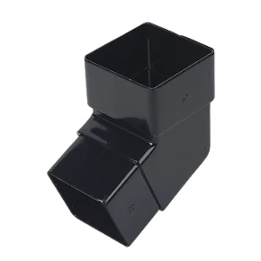 FloPlast Square Line 112.5° Square Offset Bend Black 65mm