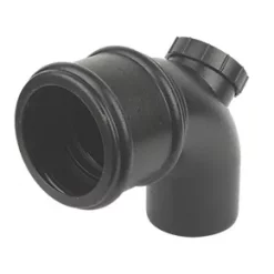 FloPlast Push-Fit -Boss 92.5° Single Socket Access Bend Black 110mm